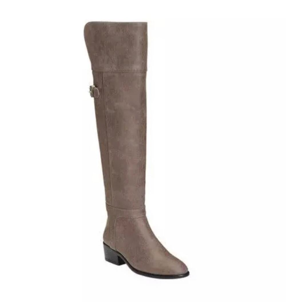 Aerosoles Mysterious Over Knee Boots 9.5 NWOT Tall Knee High OTK Grey Equestrian